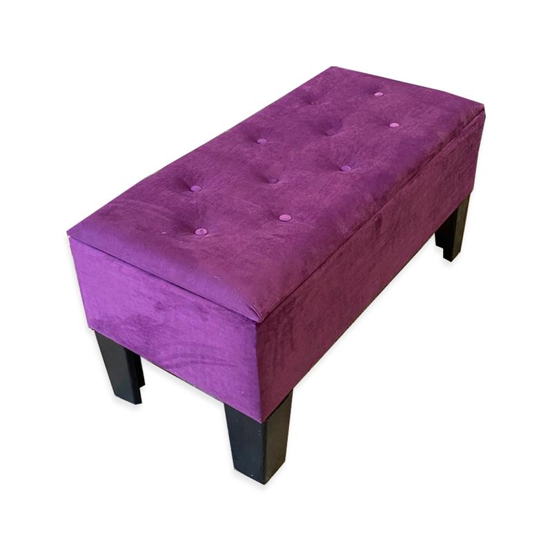 MUEBLES HVM - Banqueta Baúl Hvm Morado Felpa