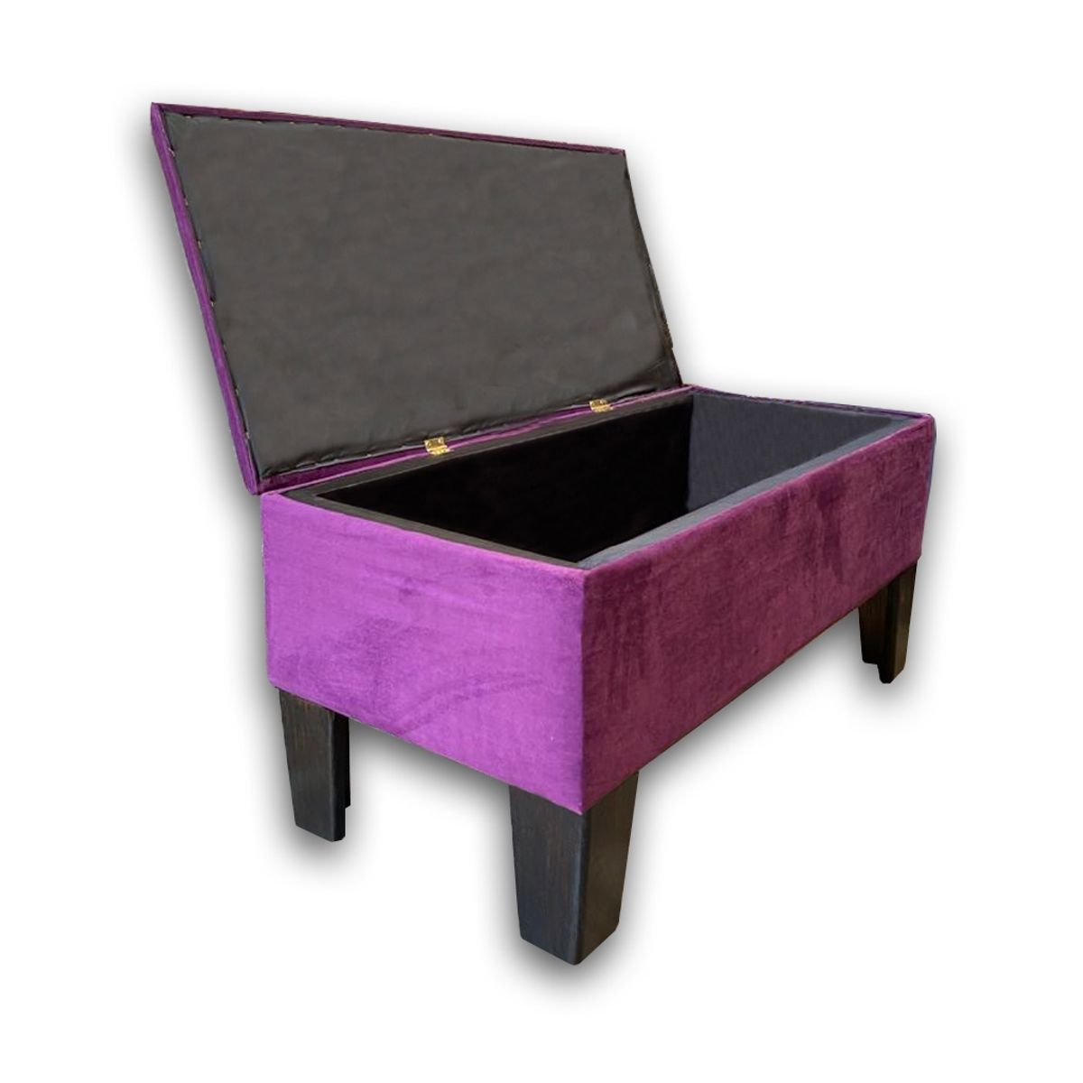 MUEBLES HVM - Banqueta Baúl Hvm Morado Felpa