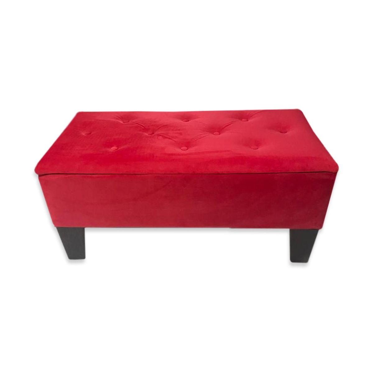MUEBLES HVM - Banqueta Baúl HVM Roja Felpa
