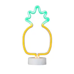 GENERICO - Lampara De Neón En Forma De Piña Con Base USB o Pilas