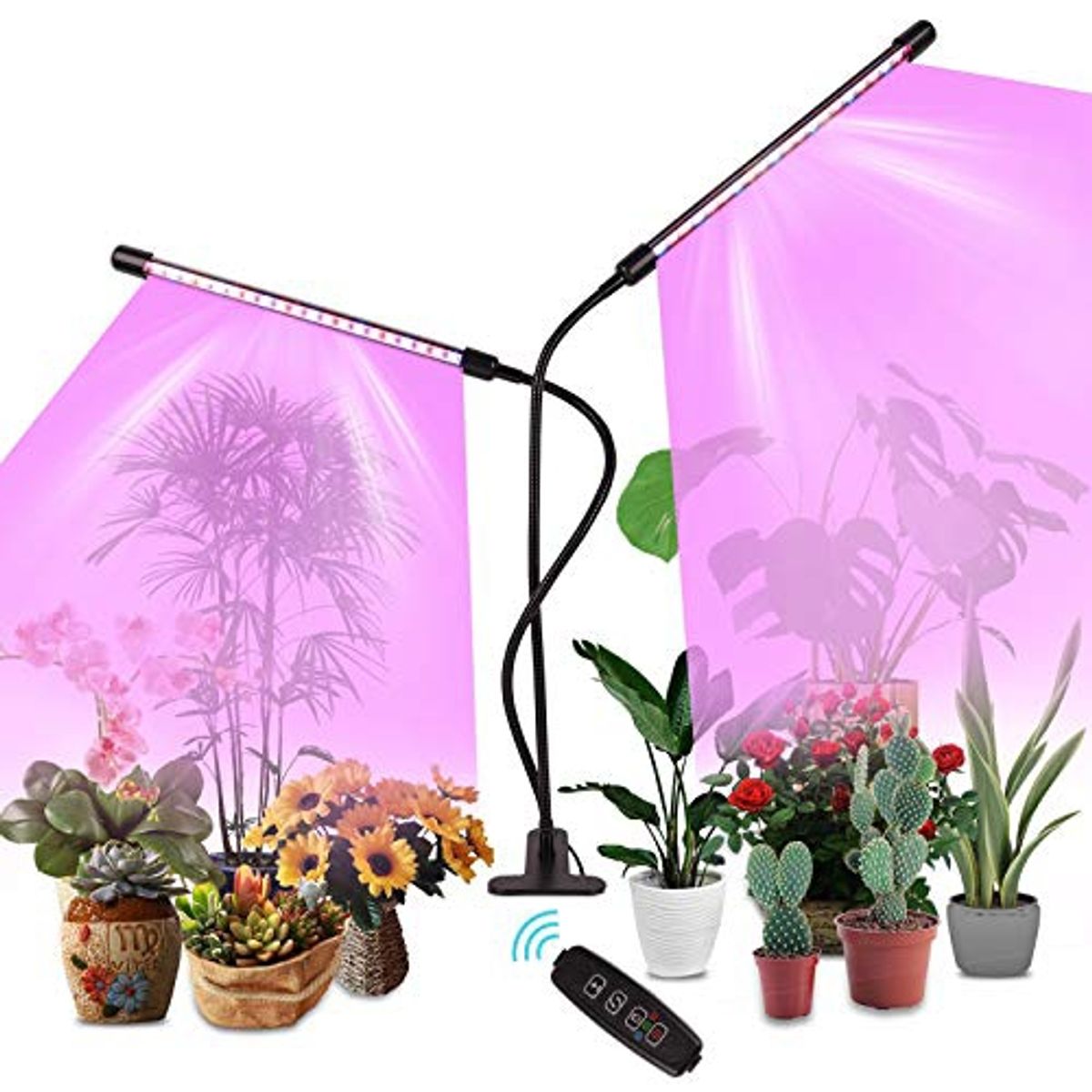 GENERICO - Lampara Para Crecimiento De Plantas Con Temporizador USB De 2 Tubos
