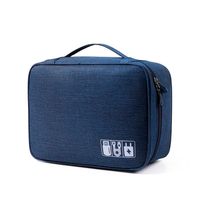 Bolso Organizador De Cables Y Accesorios Usb Viajero Azul