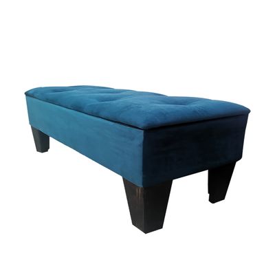 Imagen 2 del producto Banqueta Baul HVM Azul Felpa