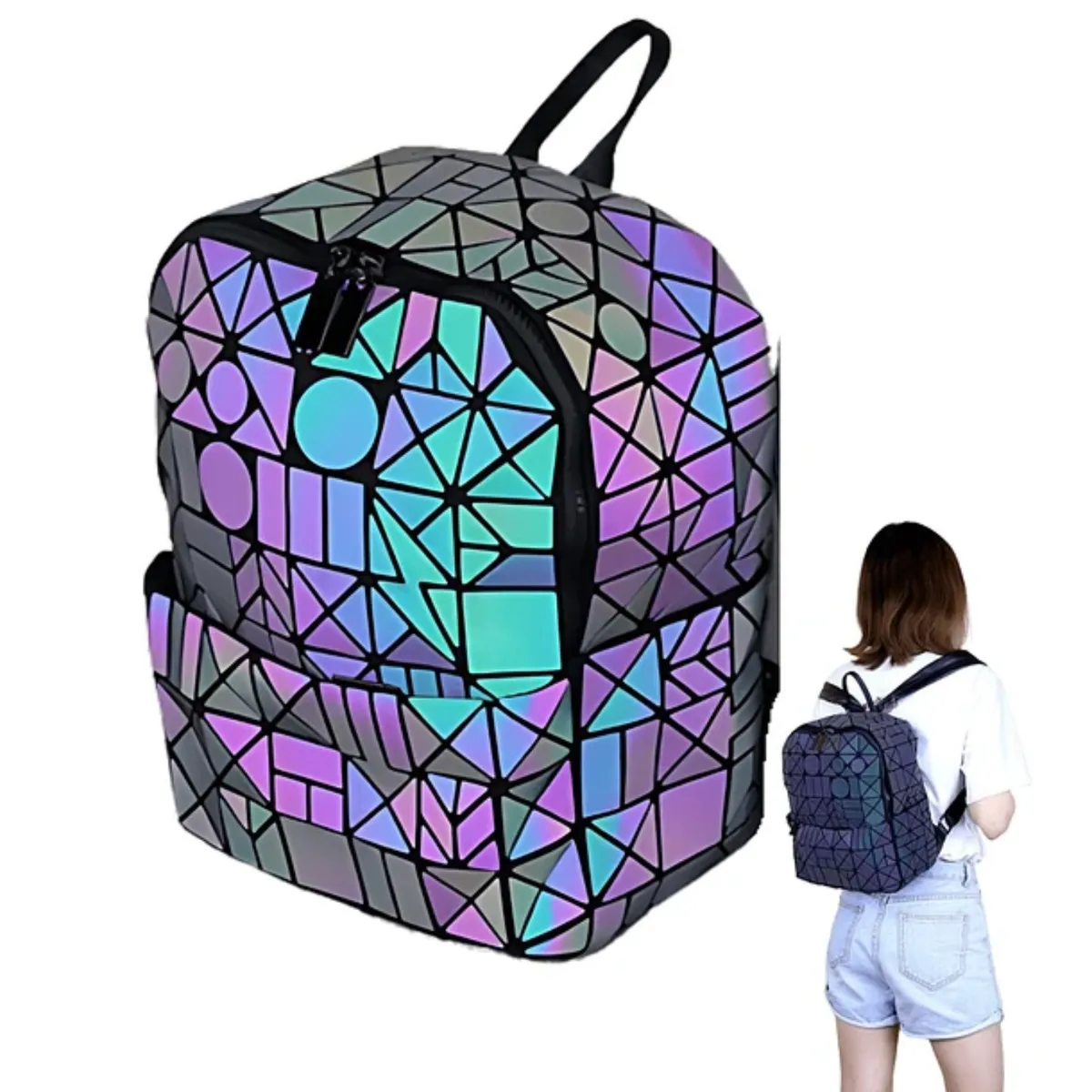 CRUSEC - Mochila Rhombus Luminoso Coreana Para Estudiantes Unisex