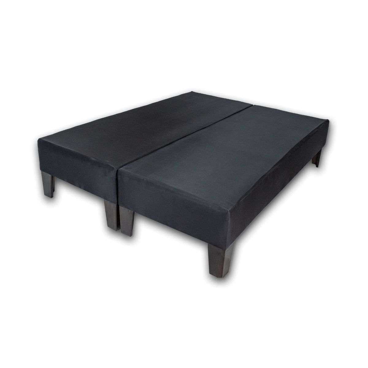 MUEBLES HVM - Base HVM 2 Plazas BD Felpa Negra PMadera