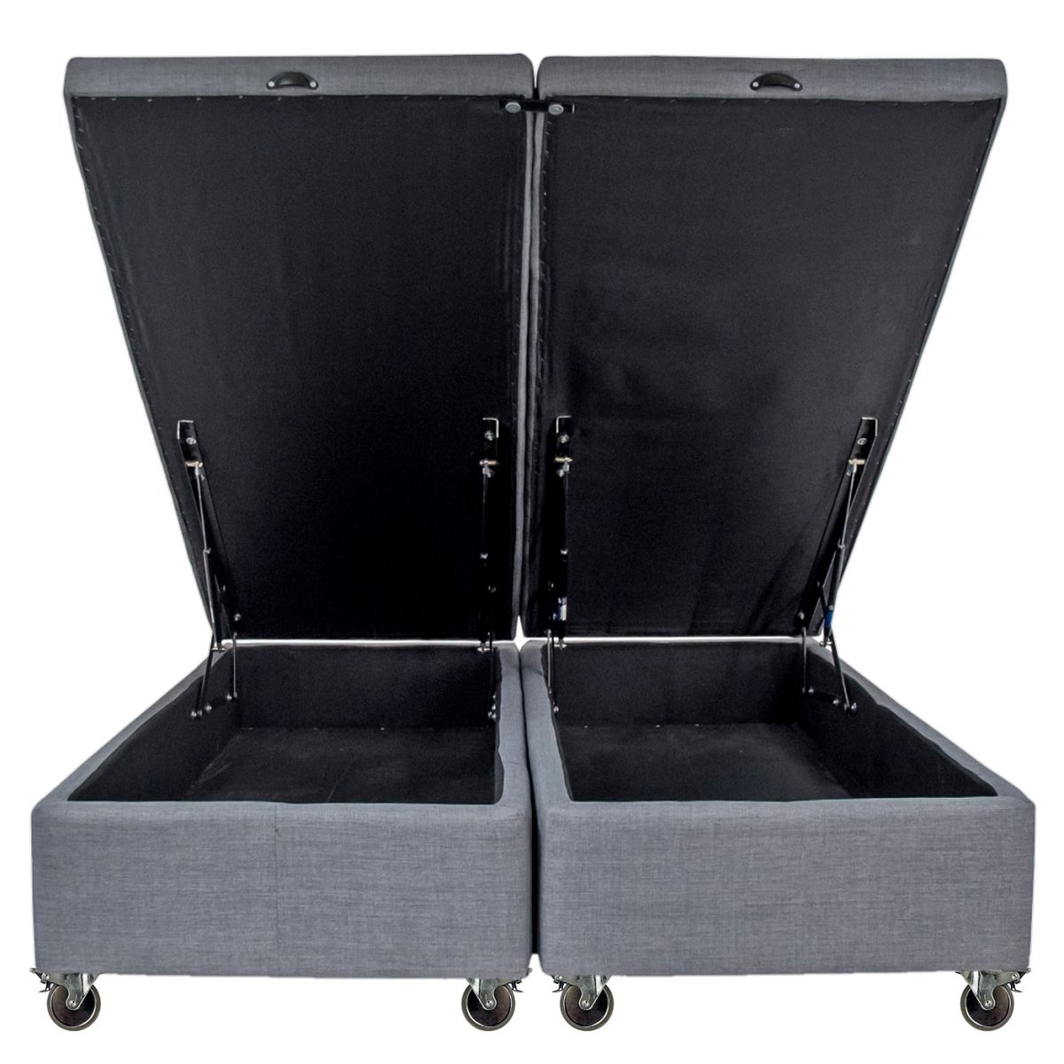 BLOCCARE - Base de Cama Baúl para colchón Emma 2 Plazas largo 200 cm-Rueda Pyton