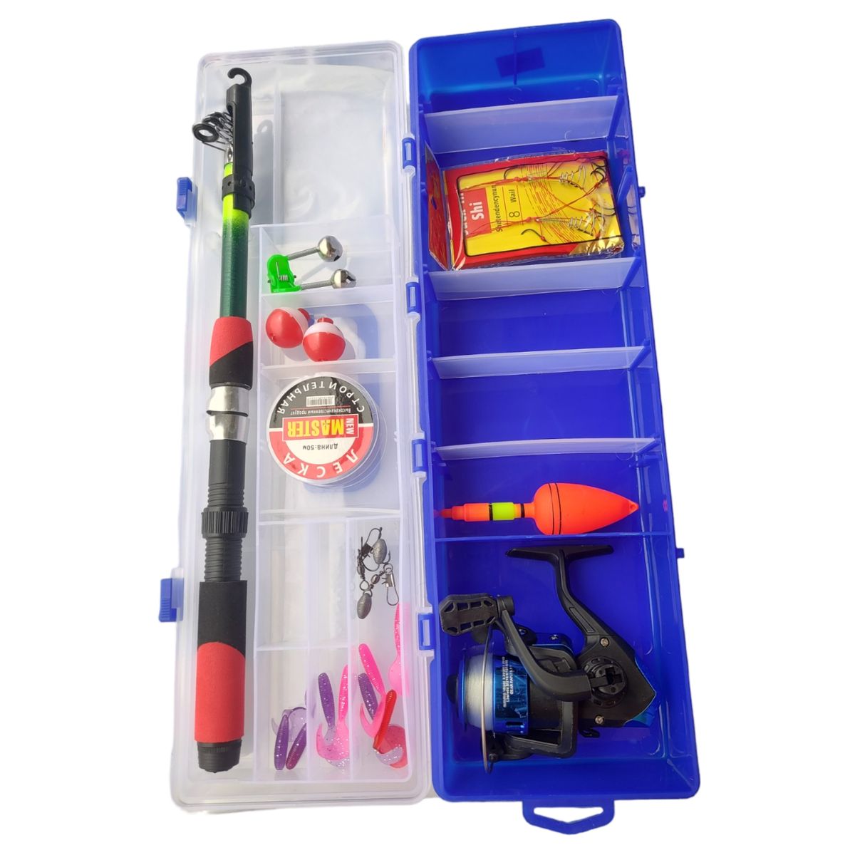 GENERICO - Set De Pesca Caña De Pescar Telescópica Mosquero Carrete