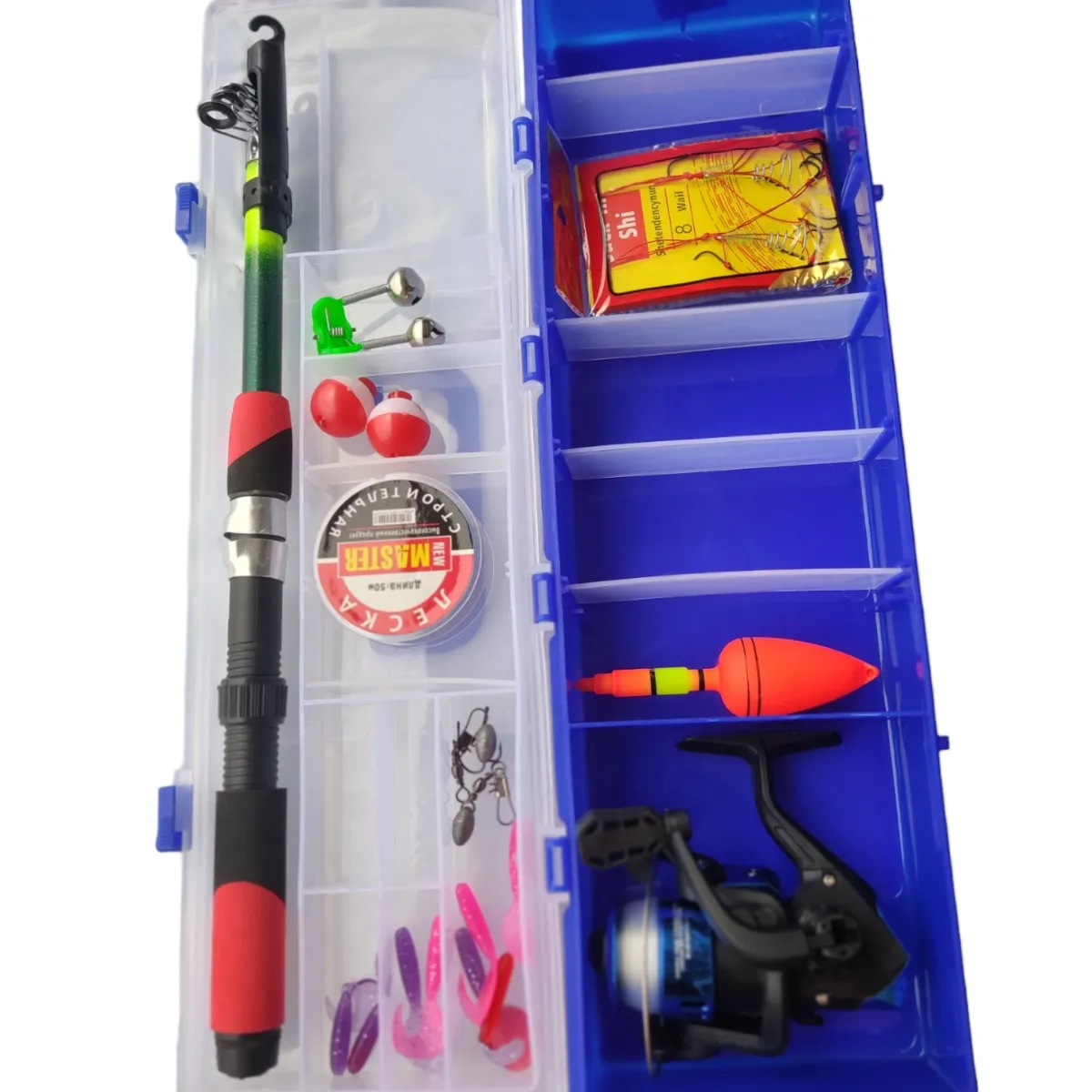 GENERICO - Set De Pesca Caña De Pescar Telescópica Mosquero Carrete