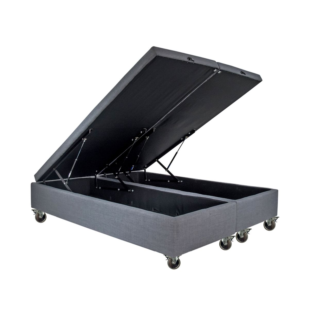 BLOCCARE - Base de Cama Baúl King Dividida largo 200 cm con Rueda Pyton