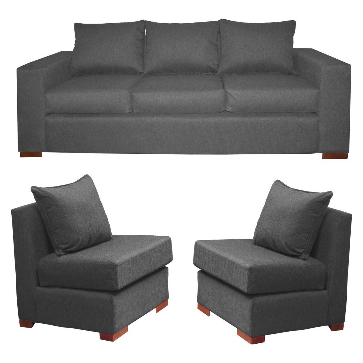DKORA - Living Evans Sofa  3 cuerpos +2 Sofá 1 cuerpo Marengo