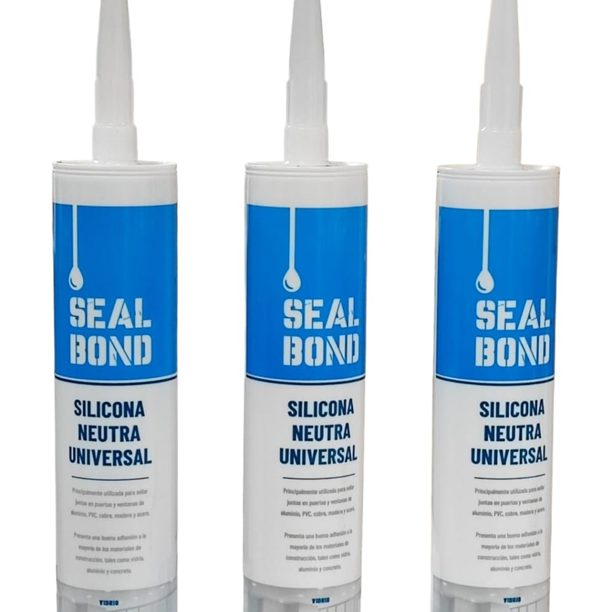 GENERICO - Pack de 3 Siliconas Neutra SealBond Color Blanco