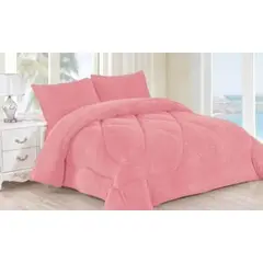 GENERICO - Cubrecama de Invierno Plush con Chiporro 1.5 p Rosado