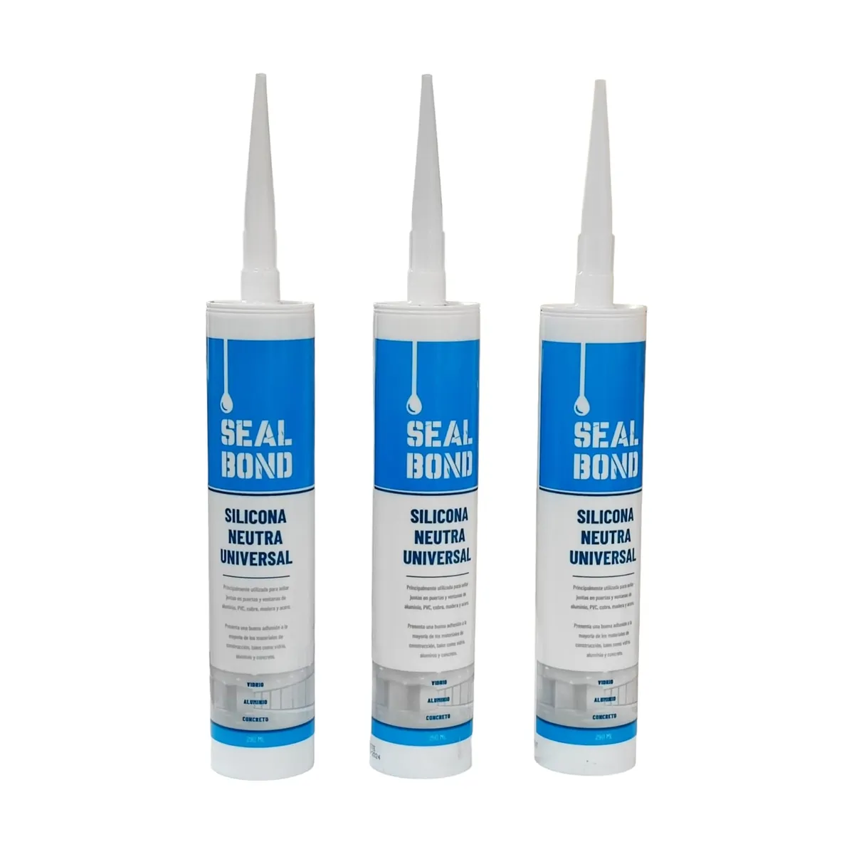 GENERICO - Pack de 3 Siliconas Neutra SealBond Color Sapelly (Roble Rojizo)