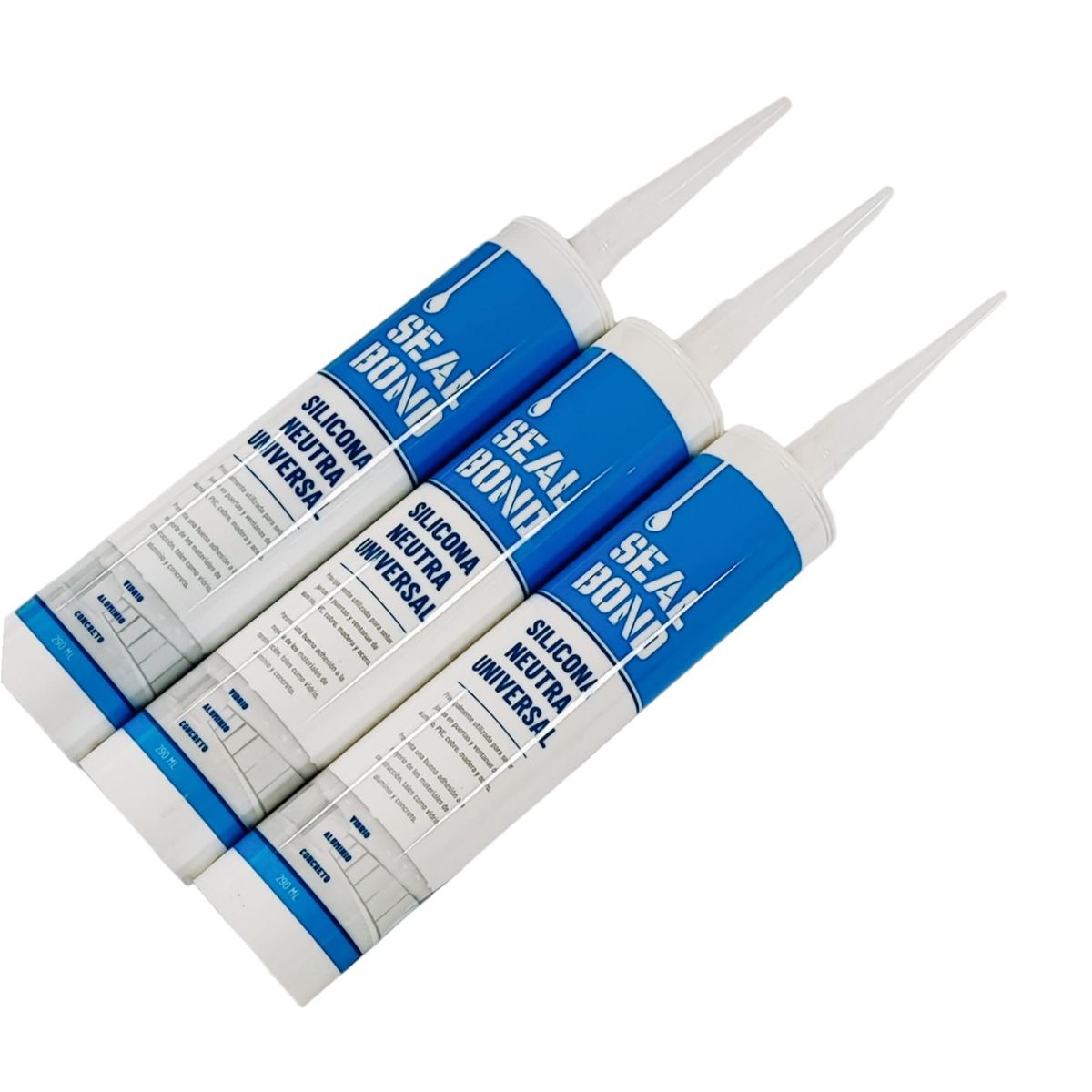 GENERICO - Pack de 3 Siliconas Neutra SealBond Color Sapelly (Roble Rojizo)