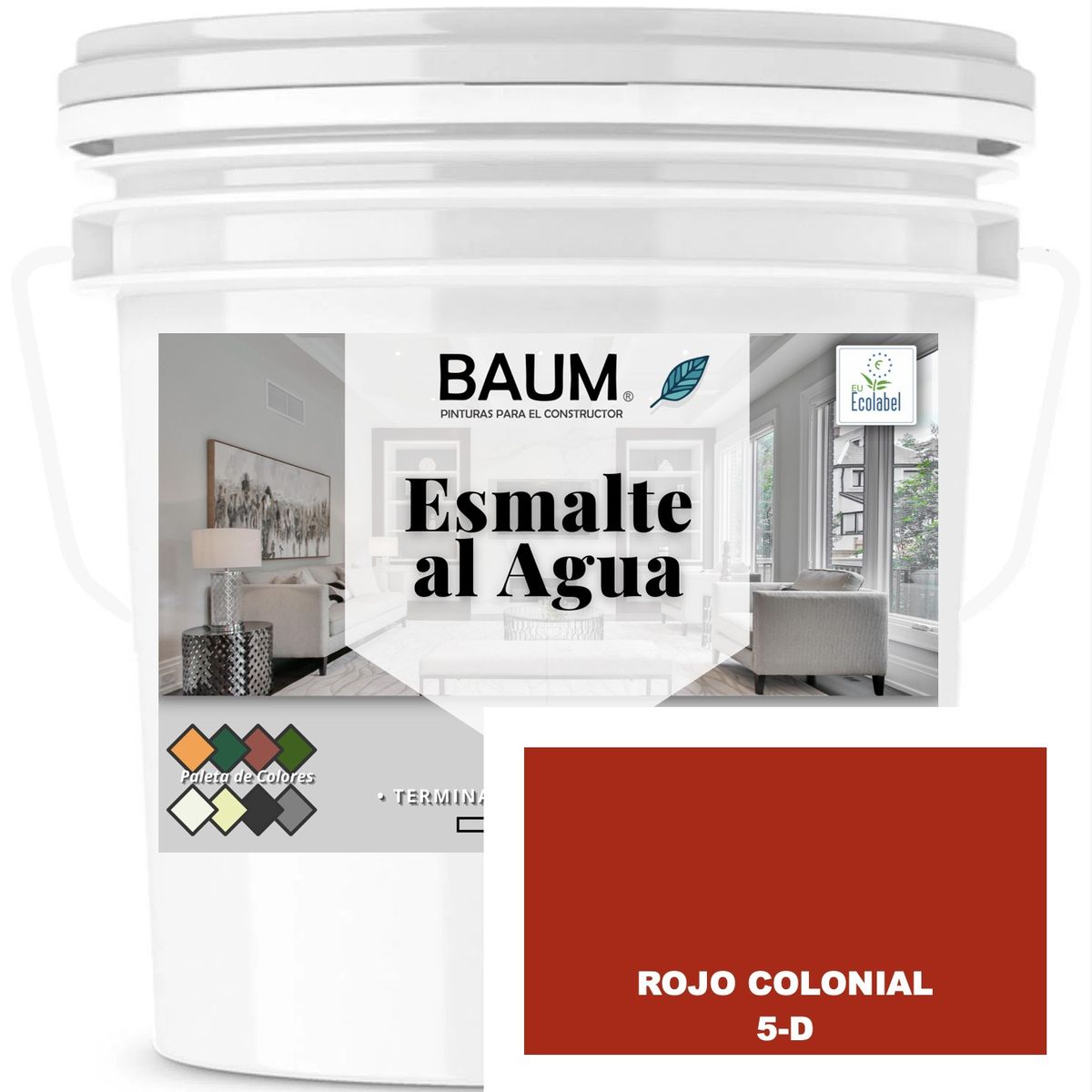 BAUM - TINETA PINTURA ESMALTE AL AGUA - ROJO COLONIAL 5-D