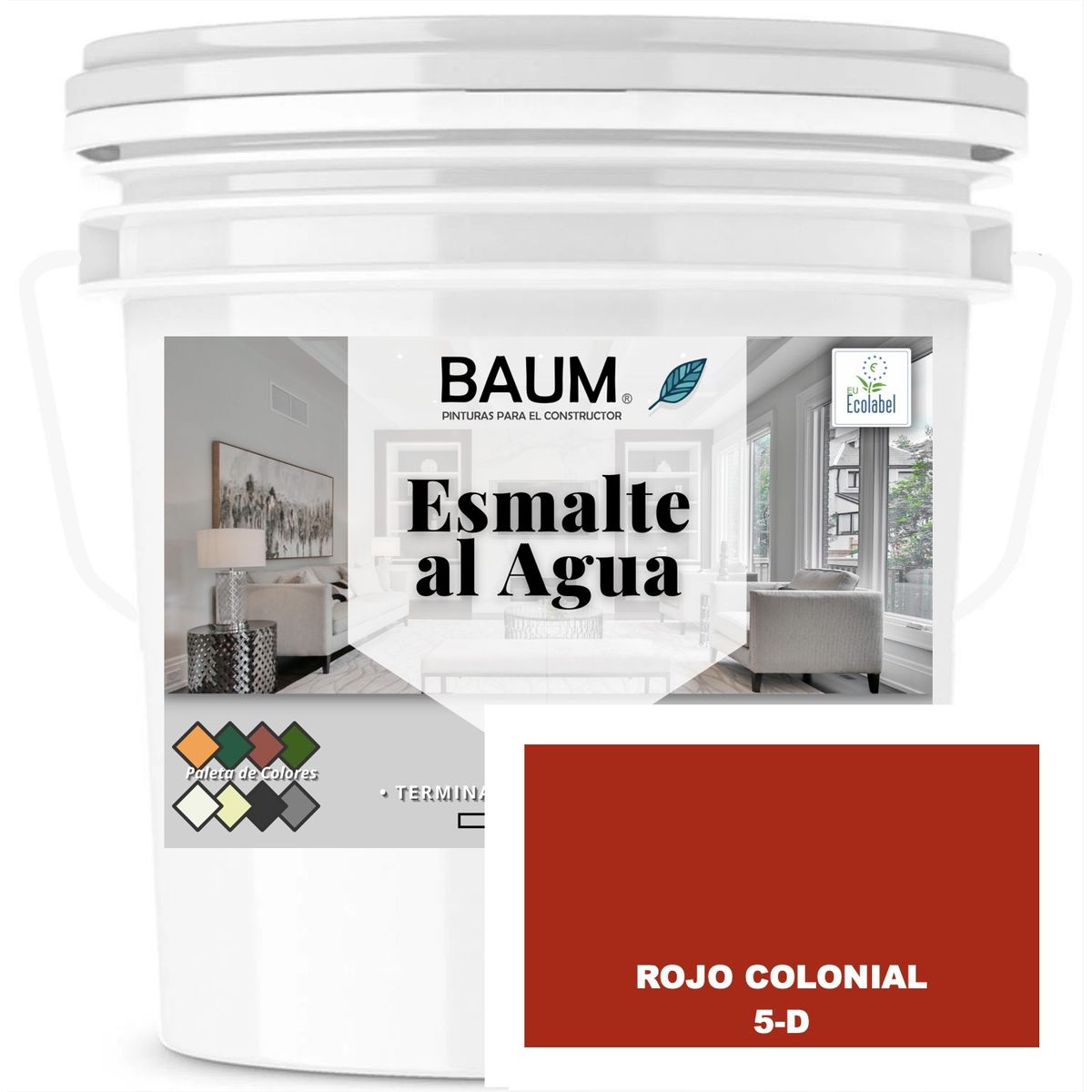 BAUM - TINETA PINTURA ESMALTE AL AGUA - ROJO COLONIAL 5-D