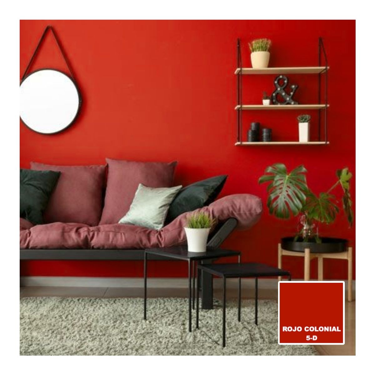 BAUM - TINETA PINTURA ESMALTE AL AGUA - ROJO COLONIAL 5-D