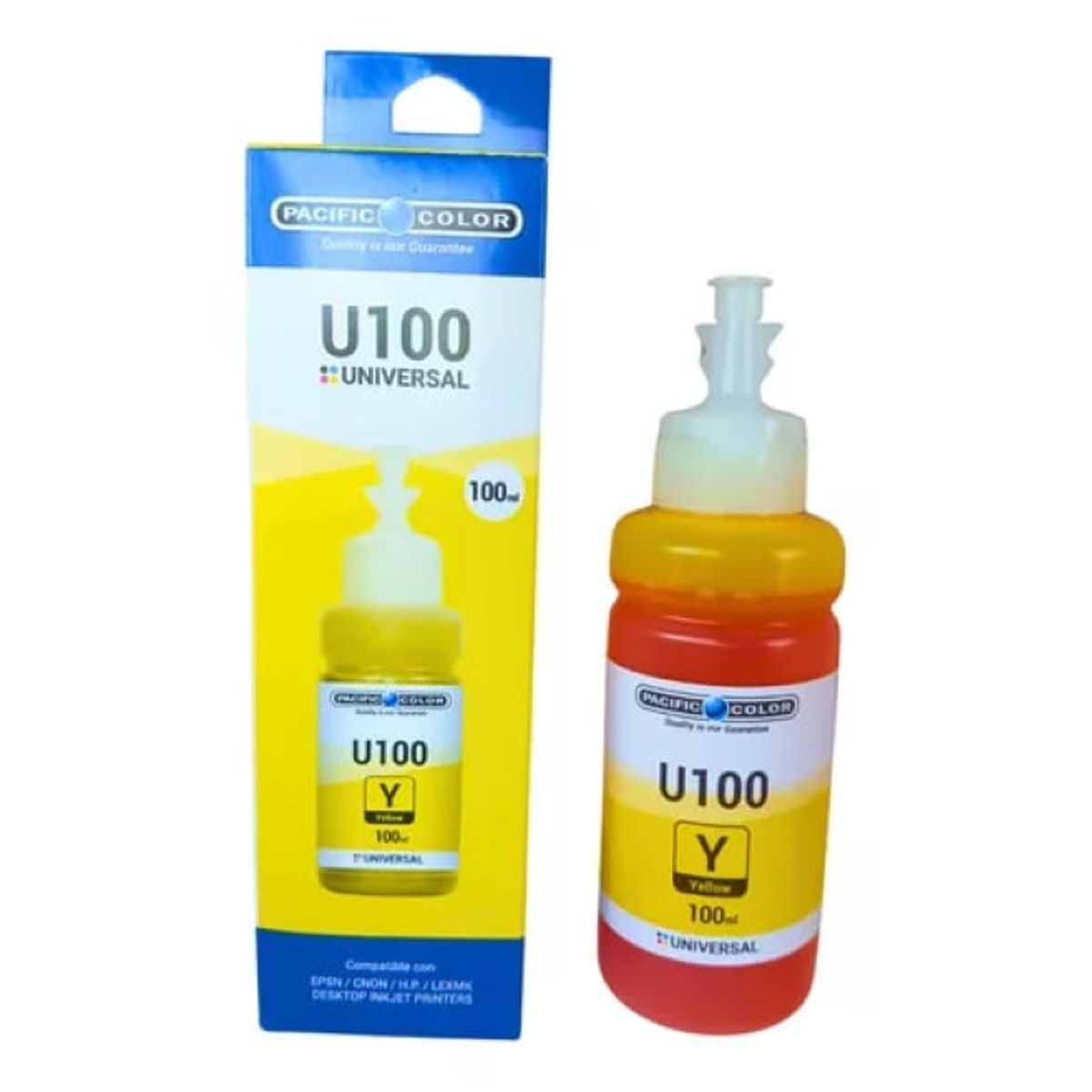 PACIFIC COLOR - Tinta Alternativa Amarilla 100 ml Para Epson/Canon/HP/Brother/Lexmark