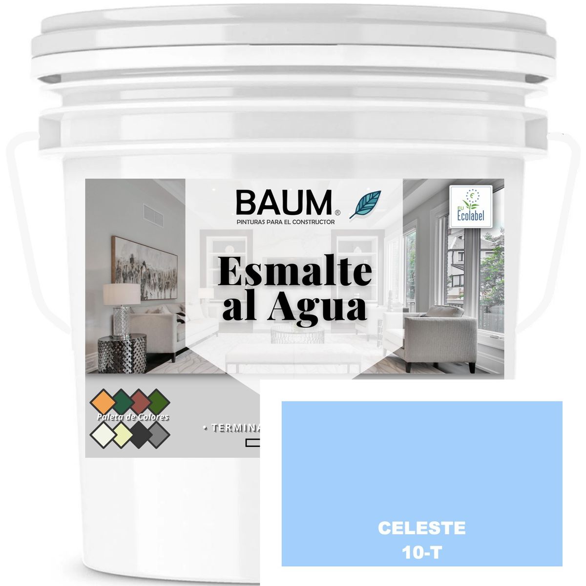BAUM - TINETA PINTURA ESMALTE AL AGUA - CELESTE 10-T