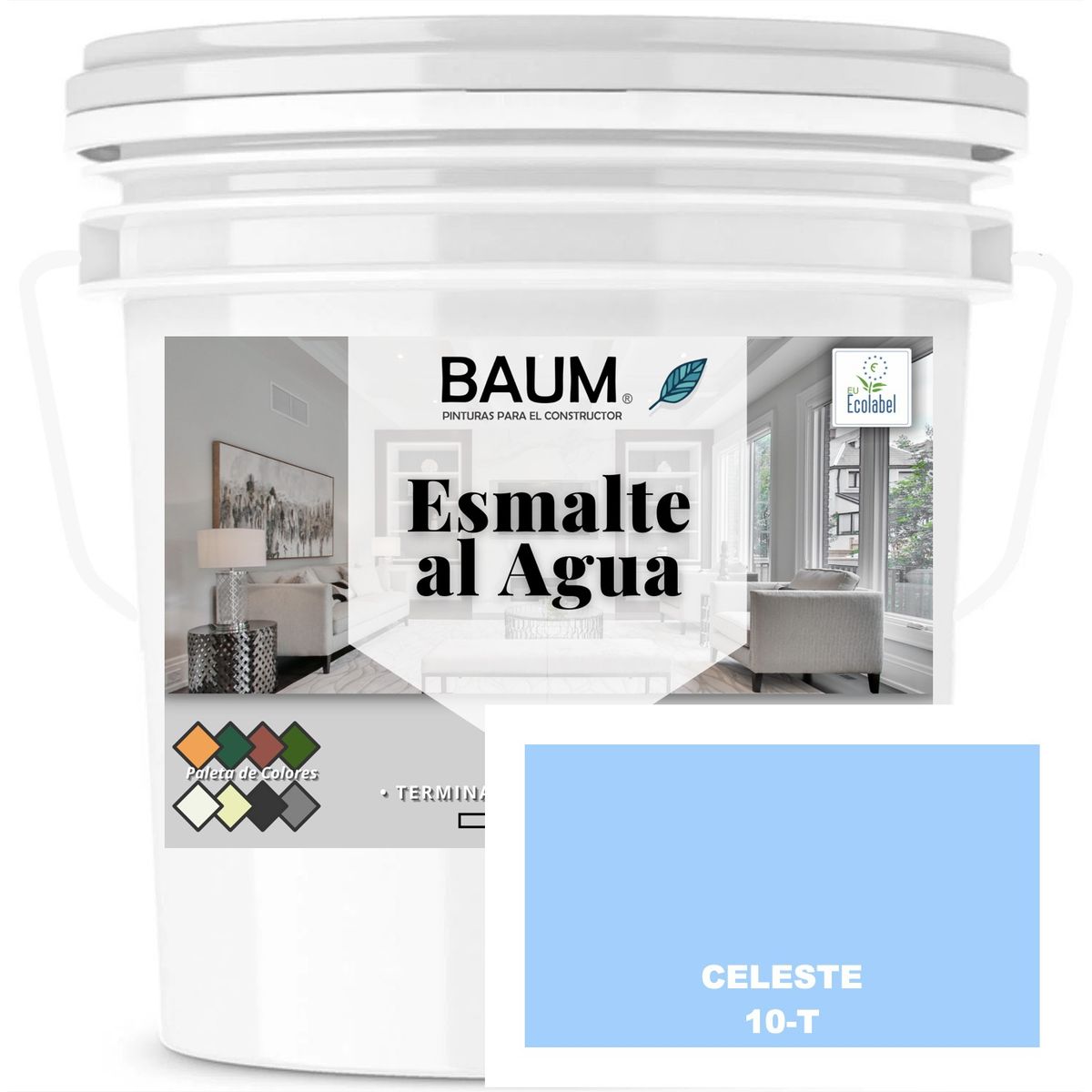 BAUM - TINETA PINTURA ESMALTE AL AGUA - CELESTE 10-T