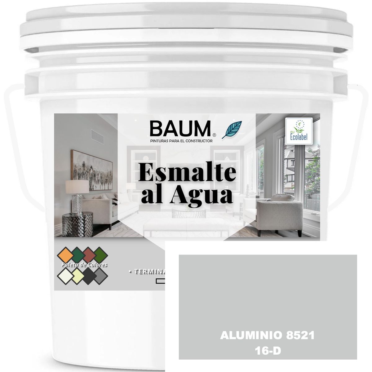 BAUM - TINETA PINTURA ESMALTE AL AGUA - ALUMINIO 8521 16-D