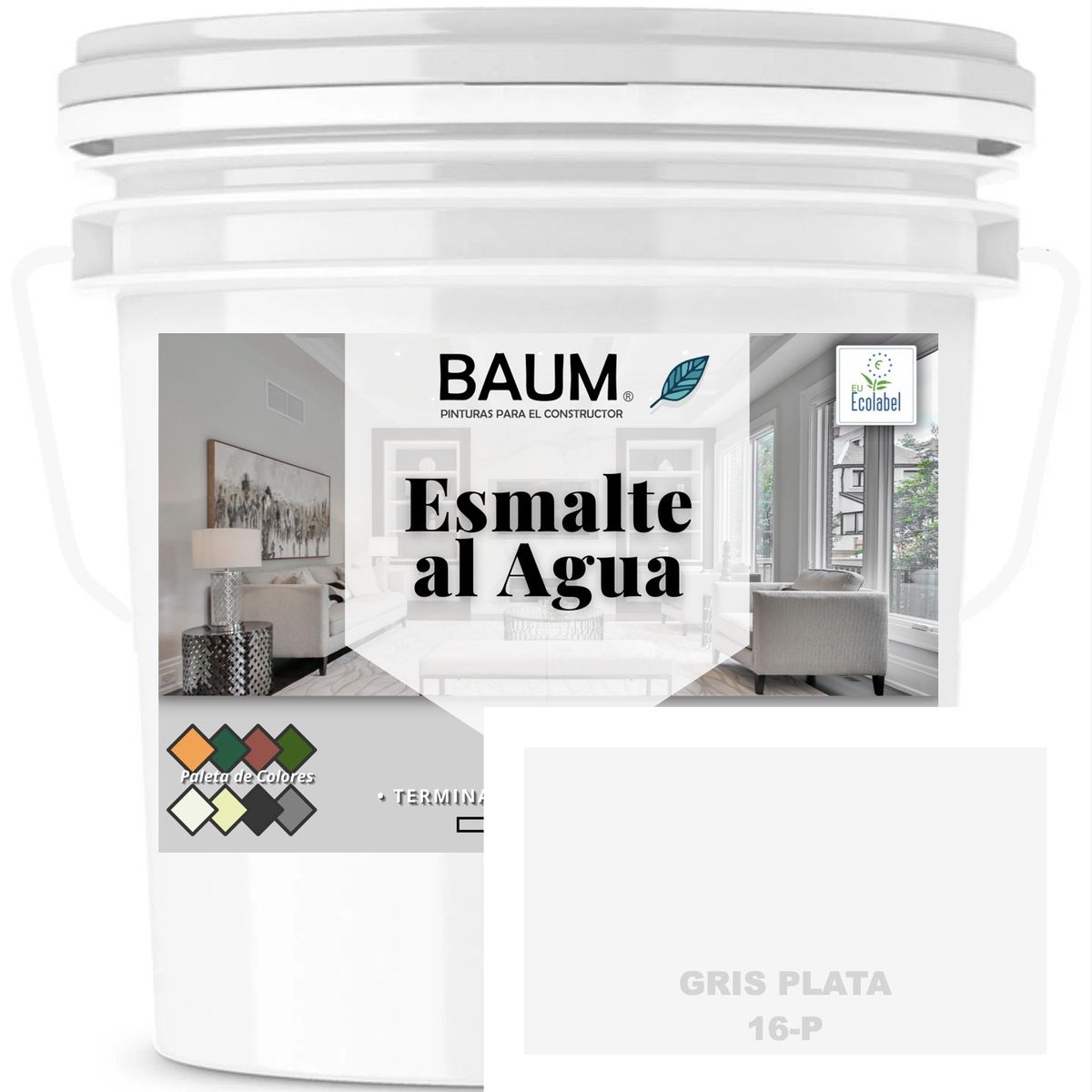 BAUM - TINETA PINTURA ESMALTE AL AGUA - GRIS PLATA 16-P