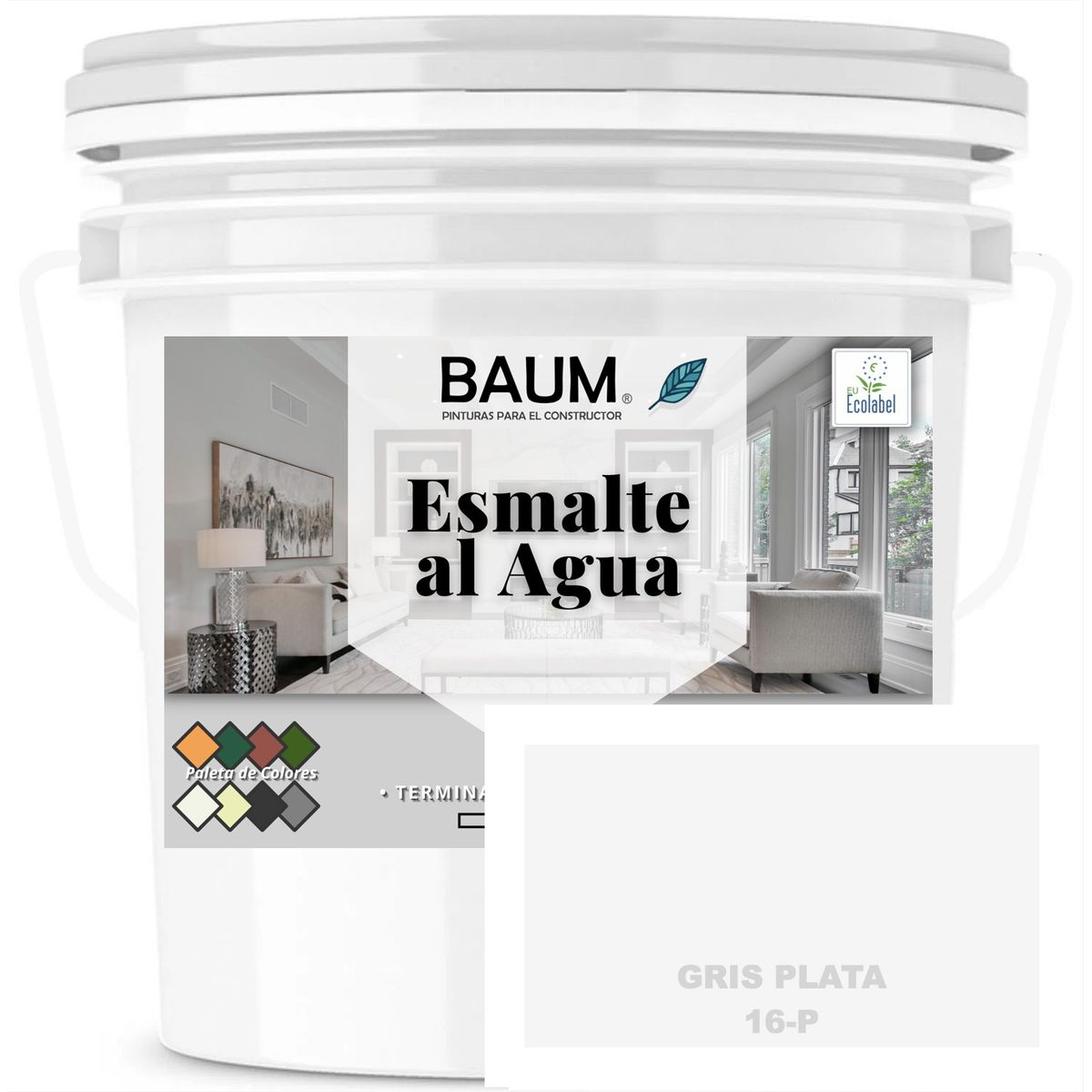 BAUM - TINETA PINTURA ESMALTE AL AGUA - GRIS PLATA 16-P