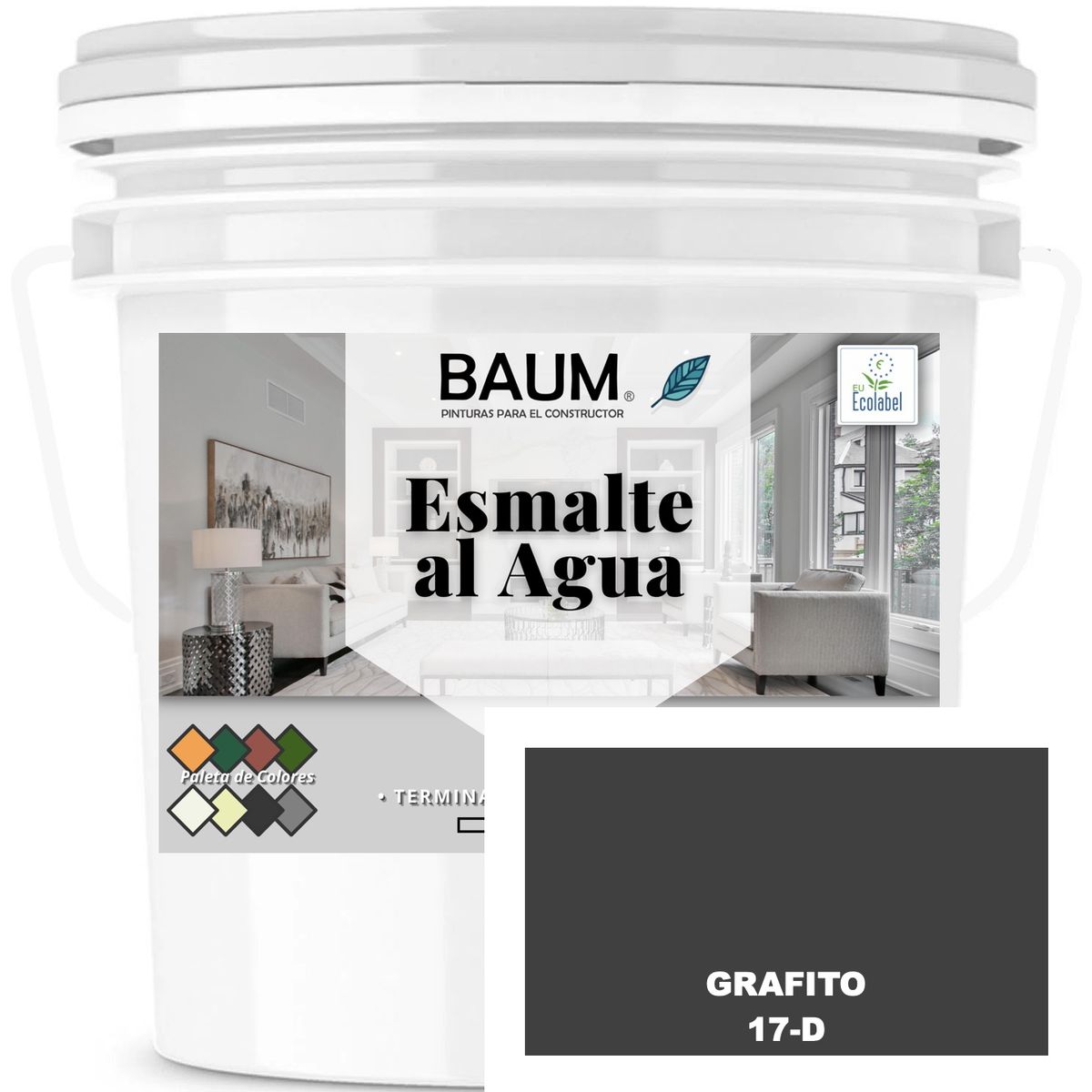 BAUM - TINETA PINTURA ESMALTE AL AGUA - GRAFITO 17-D