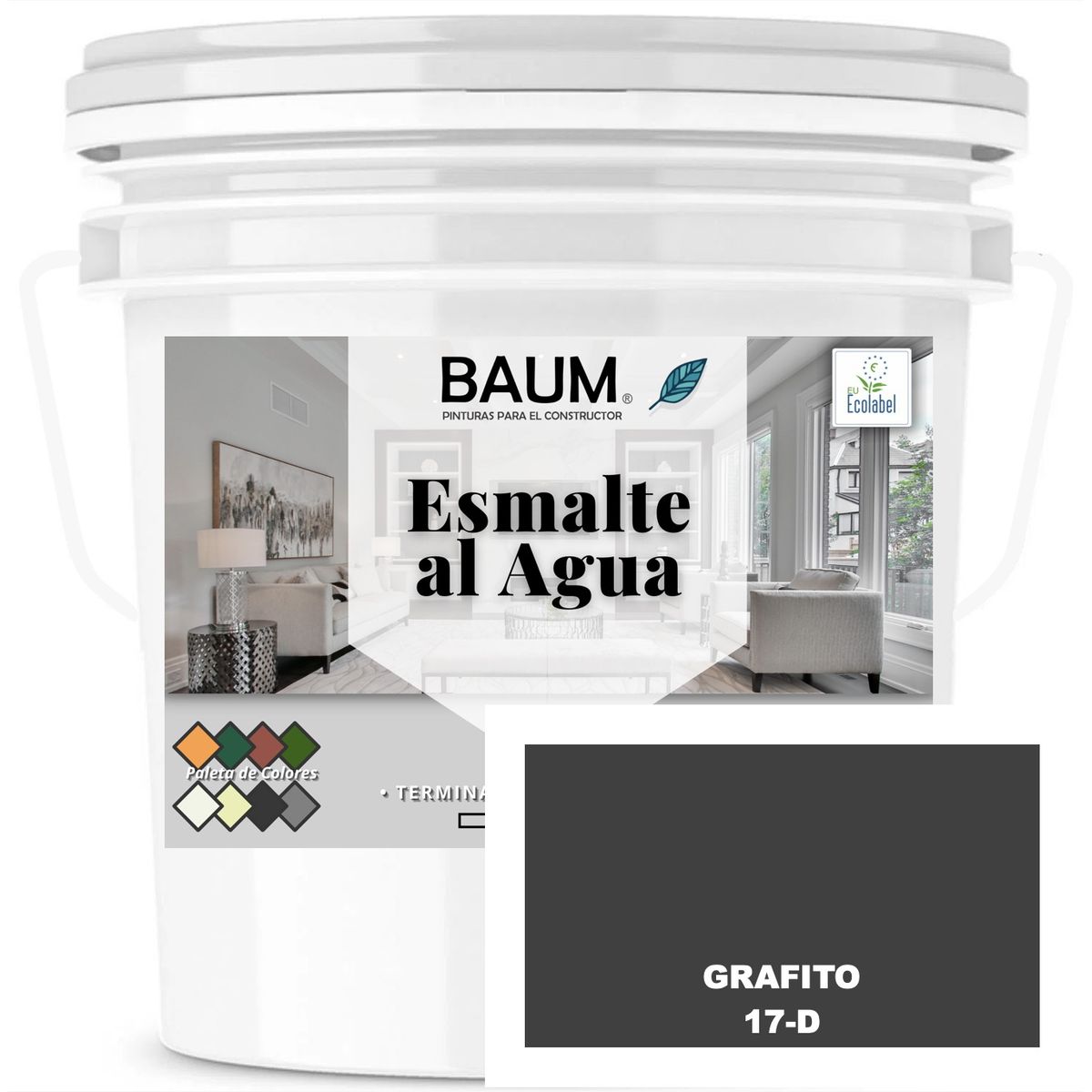 BAUM - TINETA PINTURA ESMALTE AL AGUA - GRAFITO 17-D