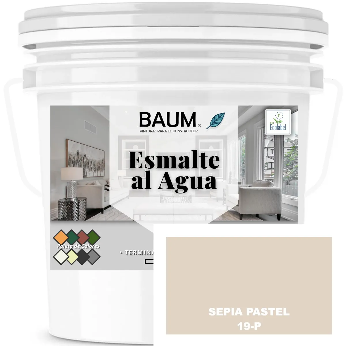 BAUM - TINETA PINTURA ESMALTE AL AGUA - SEPIA PASTEL 19-P