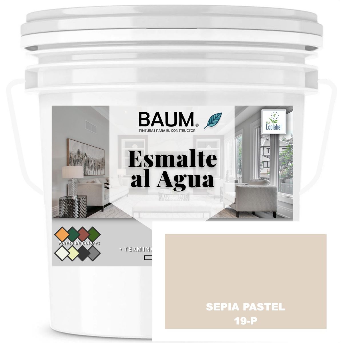 BAUM - TINETA PINTURA ESMALTE AL AGUA - SEPIA PASTEL 19-P