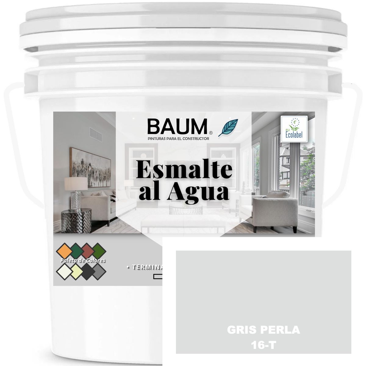 BAUM - TINETA PINTURA ESMALTE AL AGUA - GRIS PERLA 16-T