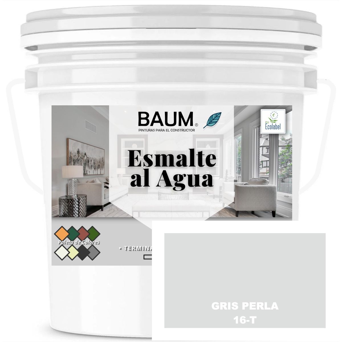 BAUM - TINETA PINTURA ESMALTE AL AGUA - GRIS PERLA 16-T