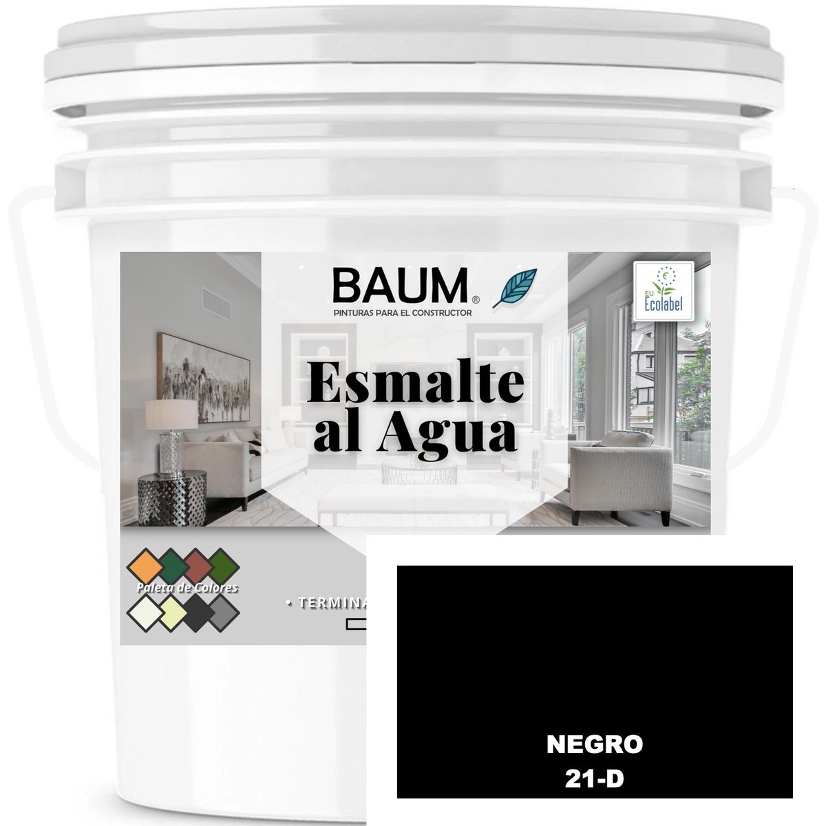 BAUM - TINETA PINTURA ESMALTE AL AGUA - NEGRO 21-D