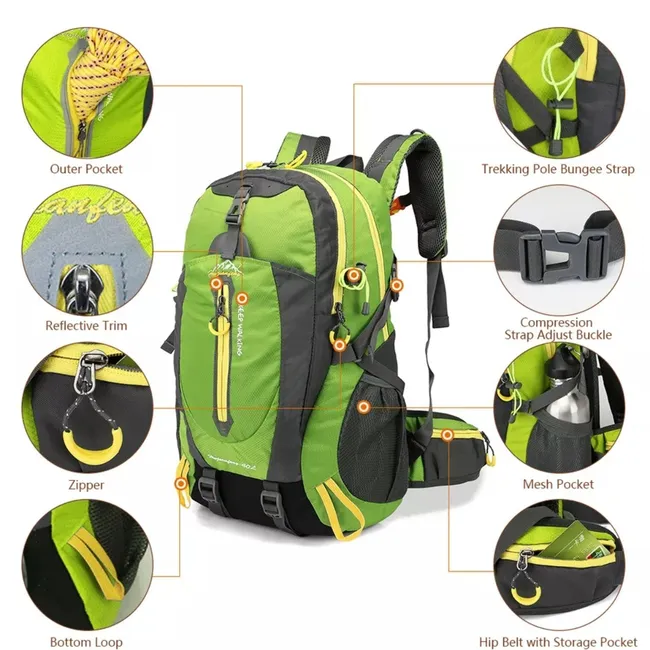 GENERICO - Mochila Trekking 40 Litros Outdoor Campin, Caza, Viajes.…