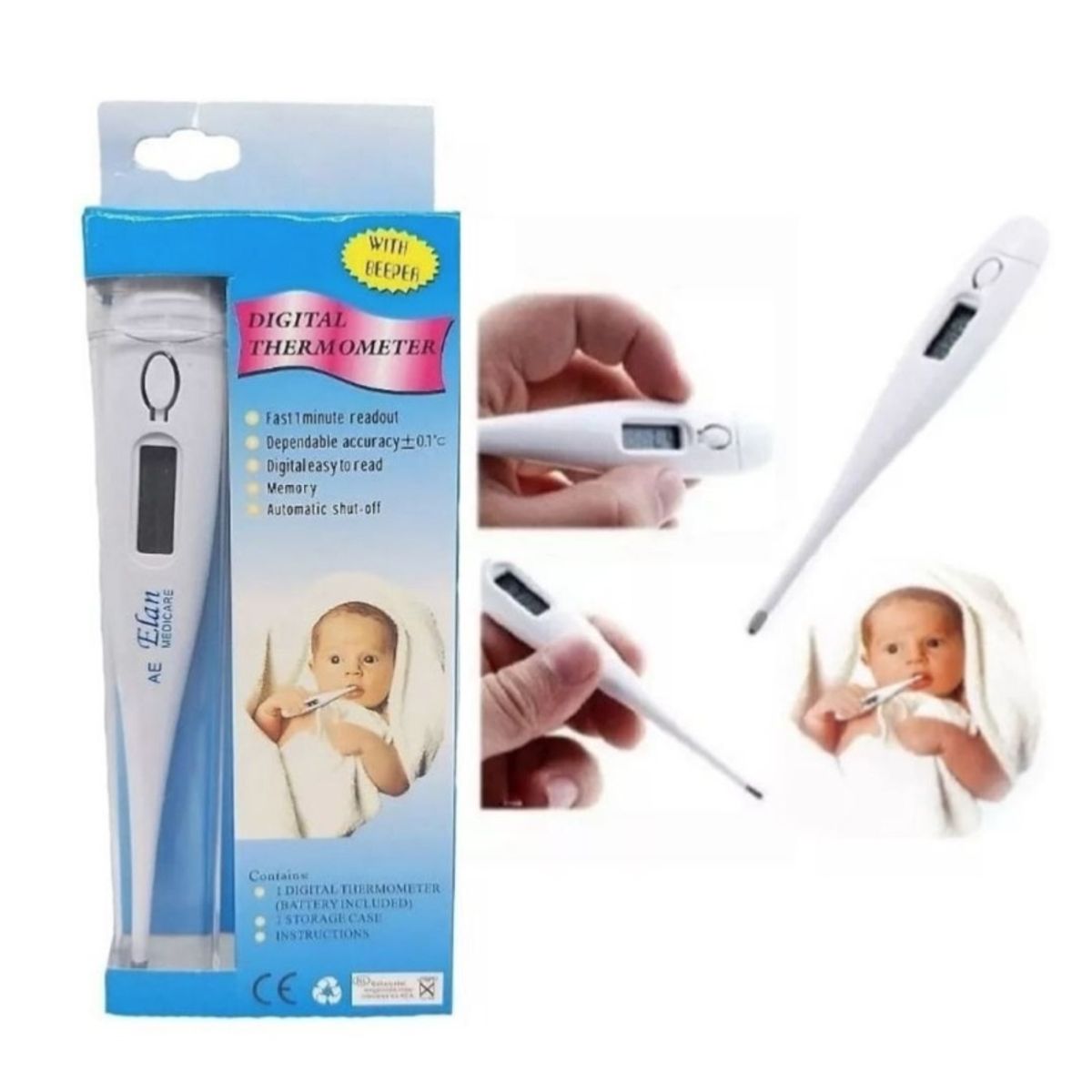 GENERICO - Termómetro Corporal Digital Tipo Lapiz Bebe Familia