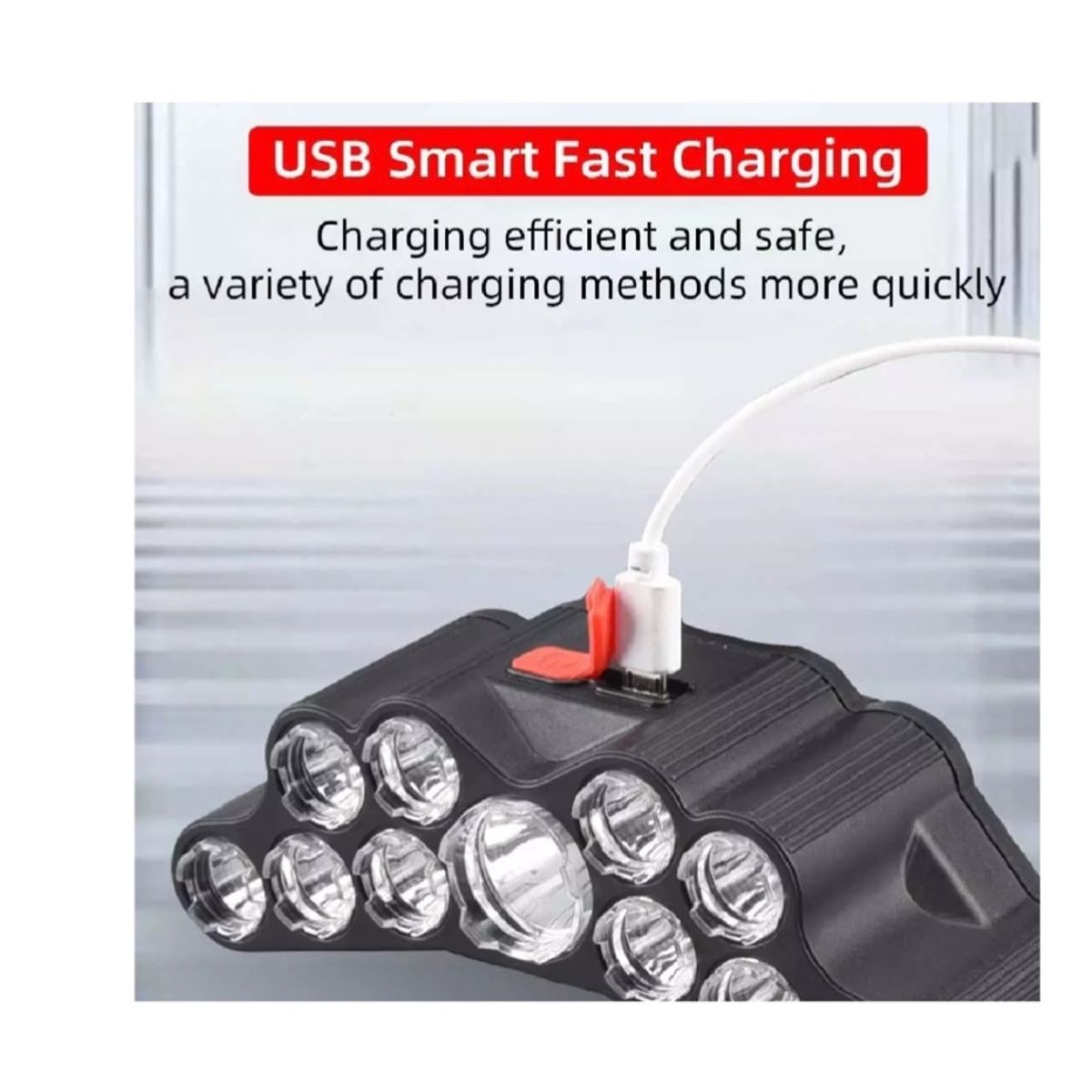 GENERICO - Linterna Led Minera Cabeza Cintillo Frontal 11 Led 5000 Lm