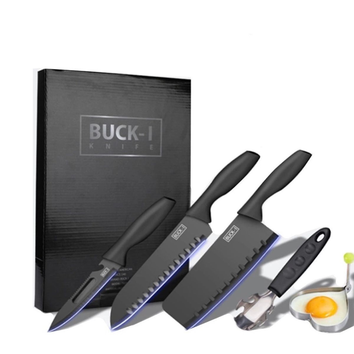 GENERICO - Set Cuchillos De Cocina Acero Inoxidable Antibacterial 5pcs