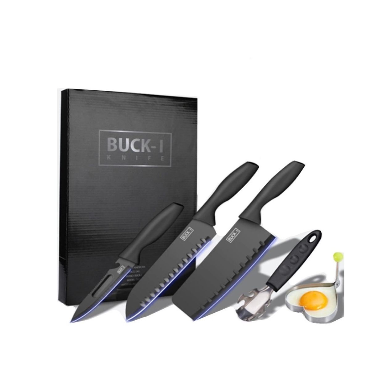 GENERICO - Set Cuchillos De Cocina Acero Inoxidable Antibacterial 5pcs