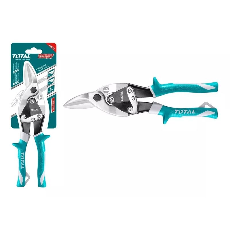 TOTAL TOOLS - Tijera Hojalatera Aviador 10 pulgadas Corte Derecho