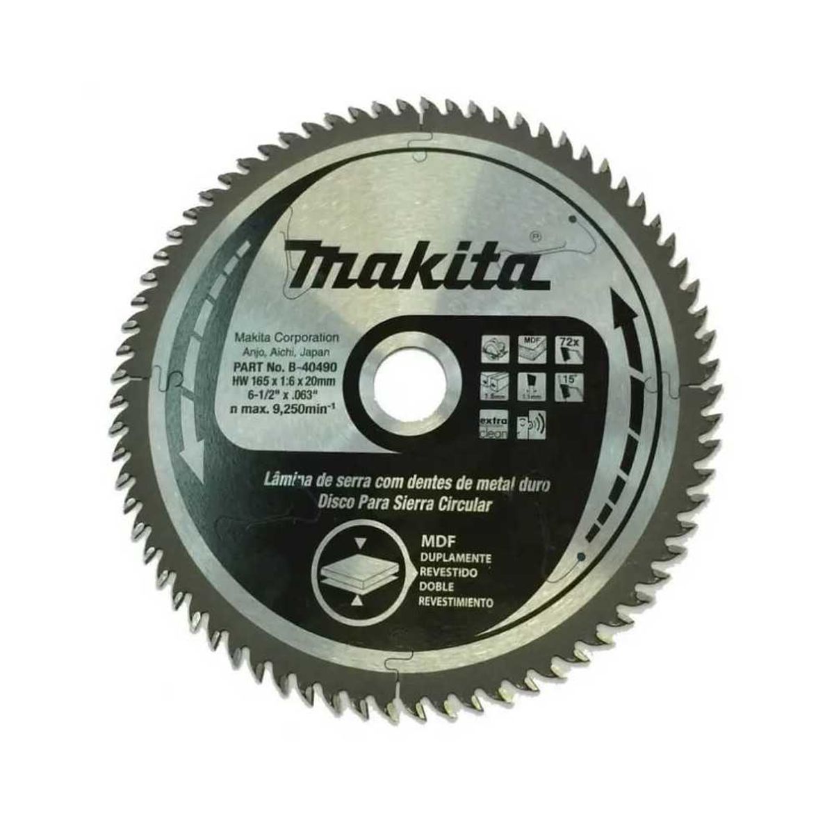 MAKITA - Disco de Corte para Sierra Circular Madera 6-12 72D B-40490 Makita