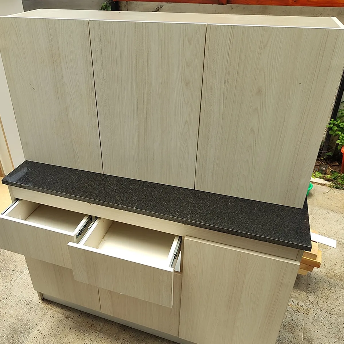 GENERICO - conjunto cocina 120 base y mural + cubierta cuarzo