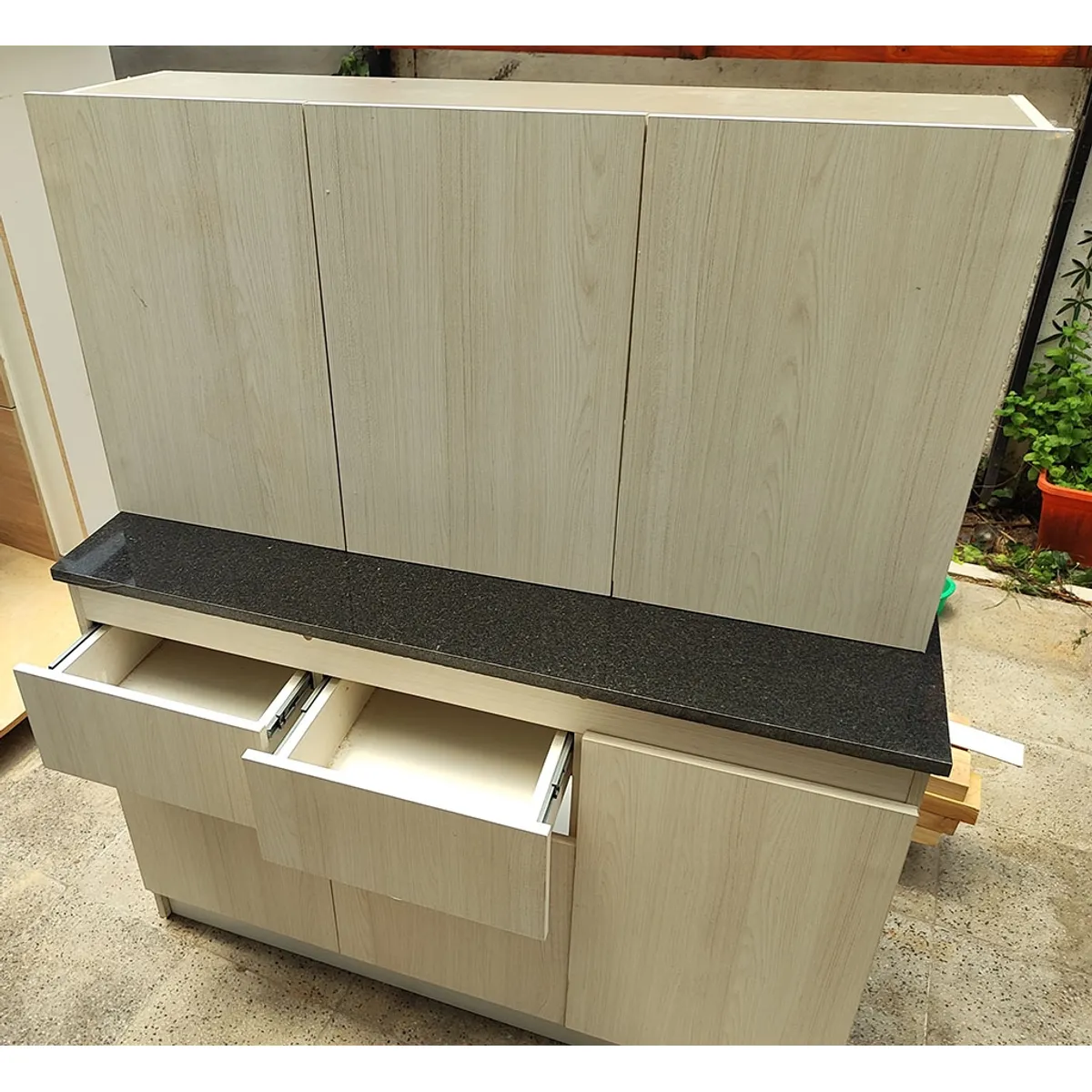 GENERICO - conjunto cocina 120 base y mural + cubierta cuarzo