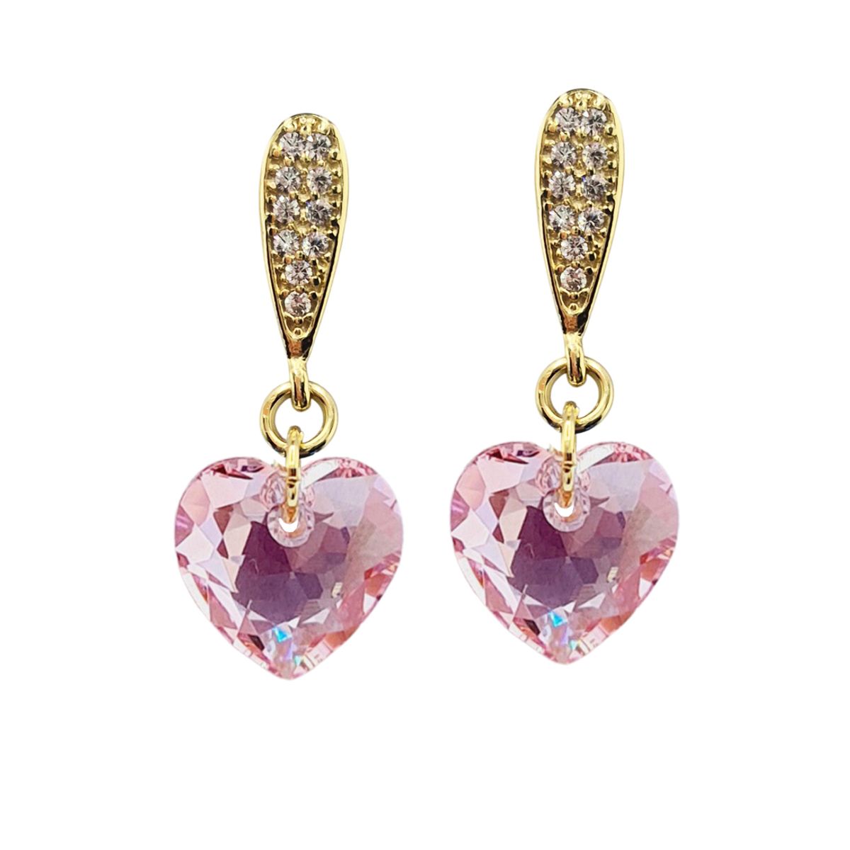 JOYAS MONTERO - Aros Amor Gold 24K creado cristales de Swarovski® Rose