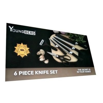 Imagen 2 del producto Set De Cuchillas De Cocina 6 Pcs Antideslizante younberg