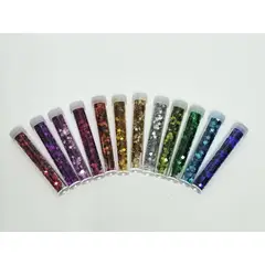 GENERICO - 12 Colores de Lentejuela Mini Estrellitas Color Metalizado