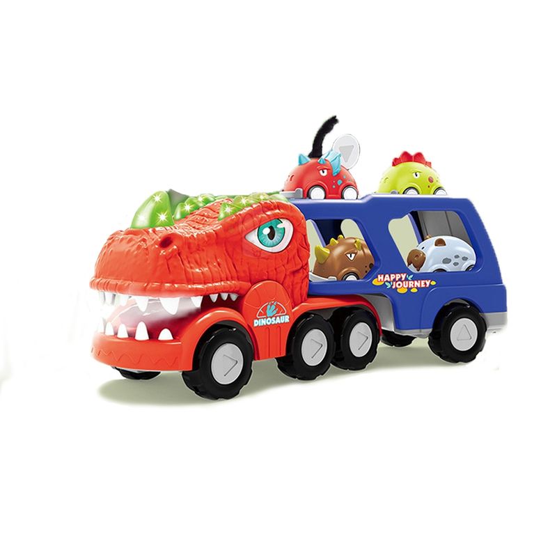 SPACEZAT - Camión Transportador Dinosaurios con Autitos Multicolor