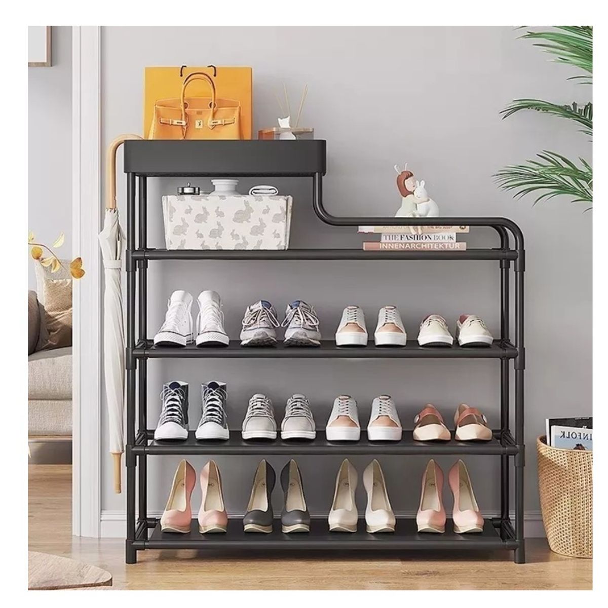 GENERICO - Rack Zapatero Zapatillas Multifuncional Organizador Zapatos Negro