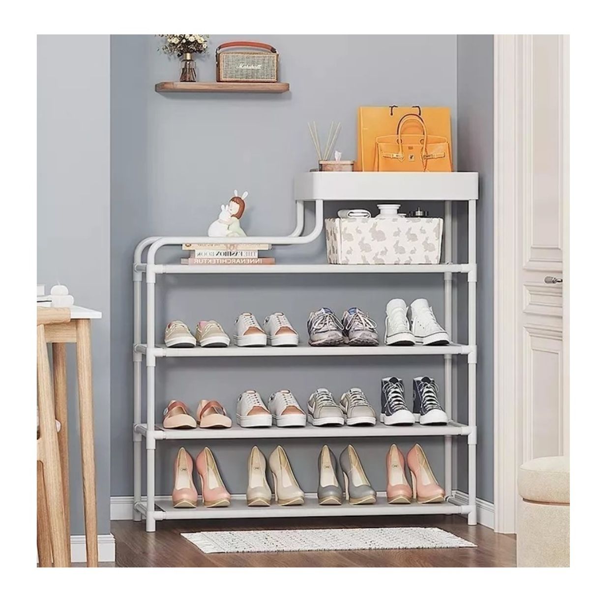 GENERICO - Rack Zapatero Zapatillas Multifuncional Organizador Zapatos Blanco