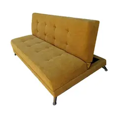 MUEBLES HVM - Futon Cama Patagonia 15P Mostaza Felpa Pmetal